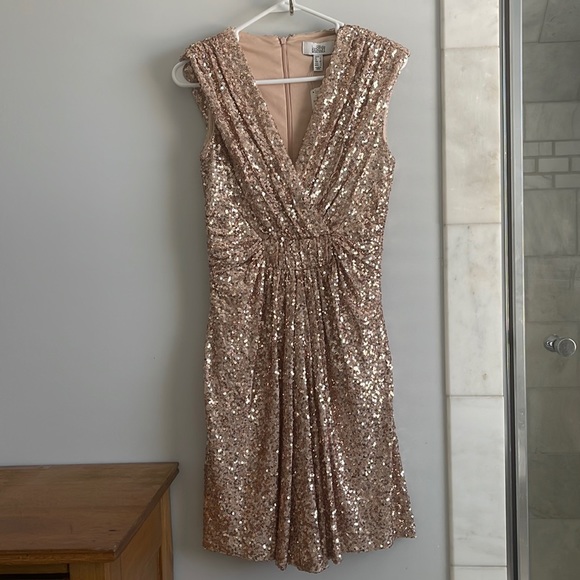 Badgley Mischka | Dresses | Badgley Mischka Rose Gold Sequin Dress |  Poshmark